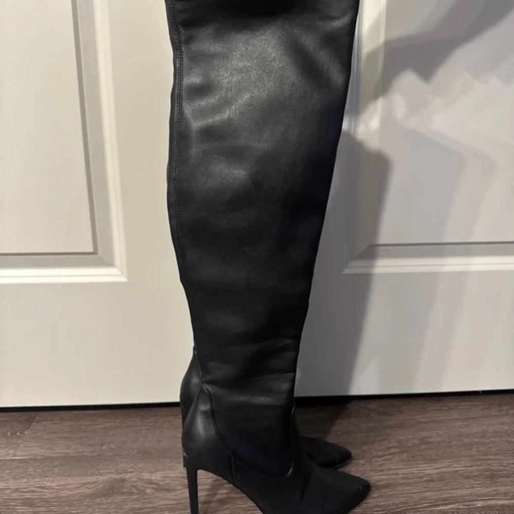 Black Over-the-Knee Stiletto Boots for Women